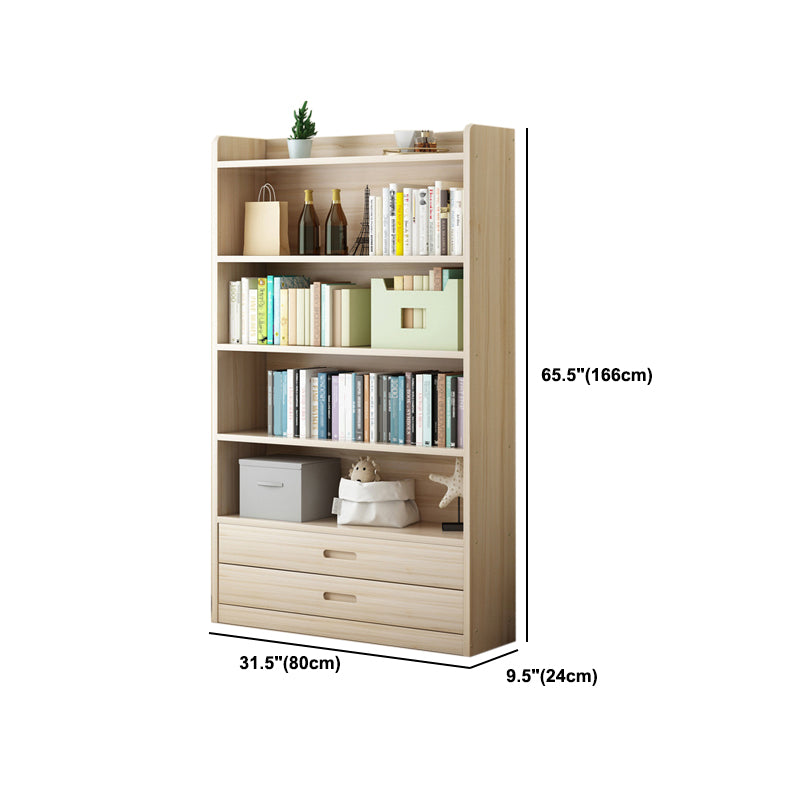 Modern Floor Shelf Bookcase Closed Back Wood Book Shelf for Home
