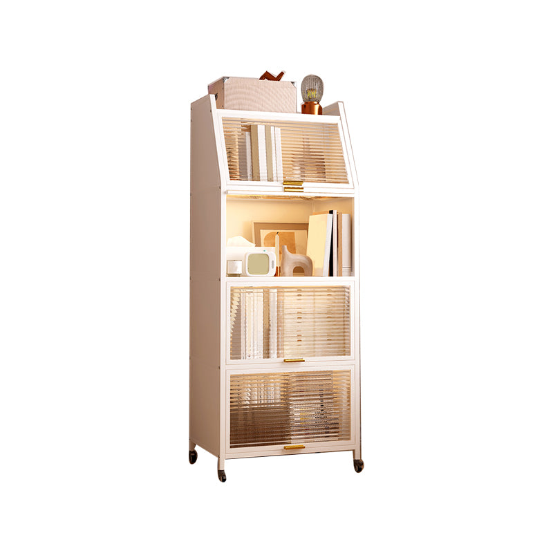 Contemporary Steel Shelf Bookcase with Doors Standard Bookshelf
