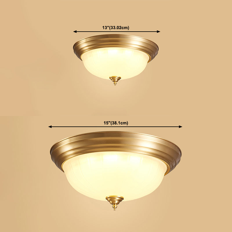 Glass Gold Flush Mount Ceiling Fixture Dome Minimalist Flush Light Fixture