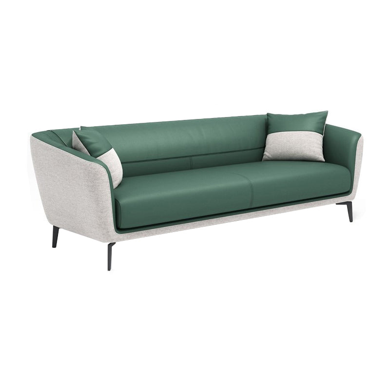 30.31" Wide Tuxedo Arm Sofa with Tight Back Modern Faux Leather Sofa