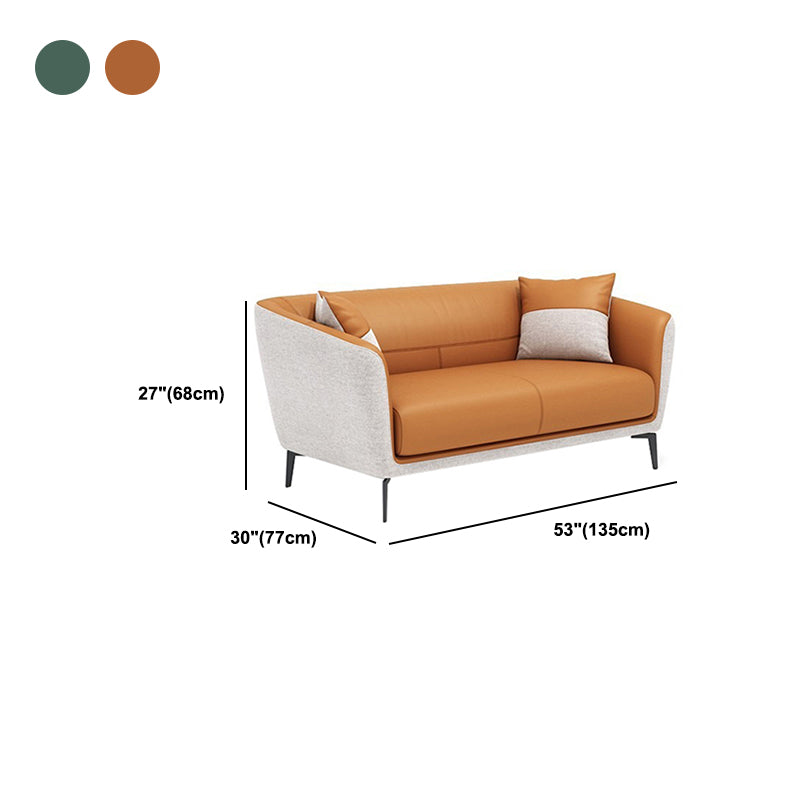 30.31" Wide Tuxedo Arm Sofa with Tight Back Modern Faux Leather Sofa