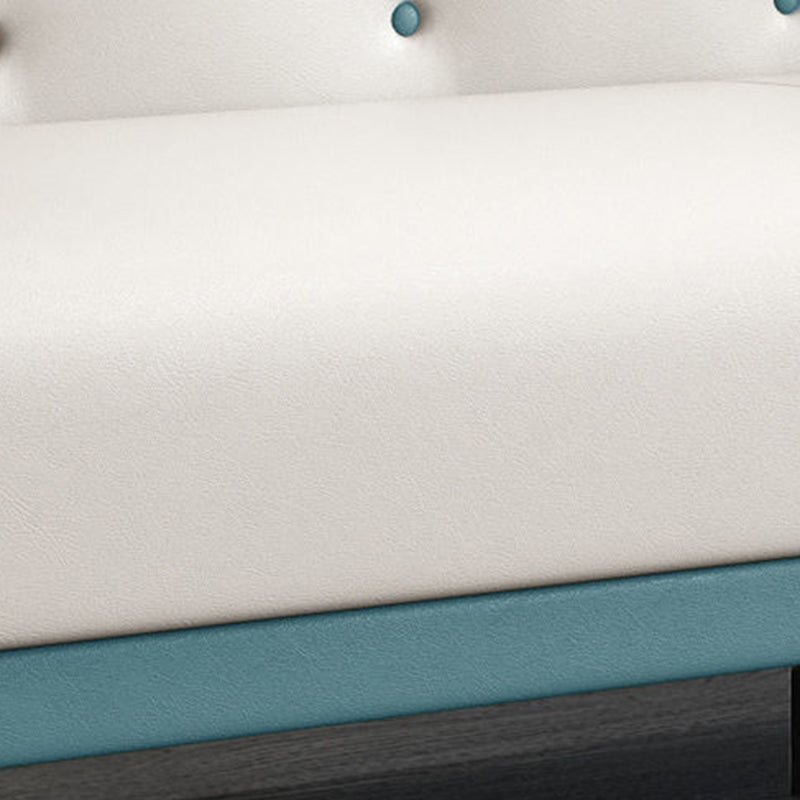 Tufted Flared Arm Sofa Contemporary Faux Leather Stain Resistant Sofa