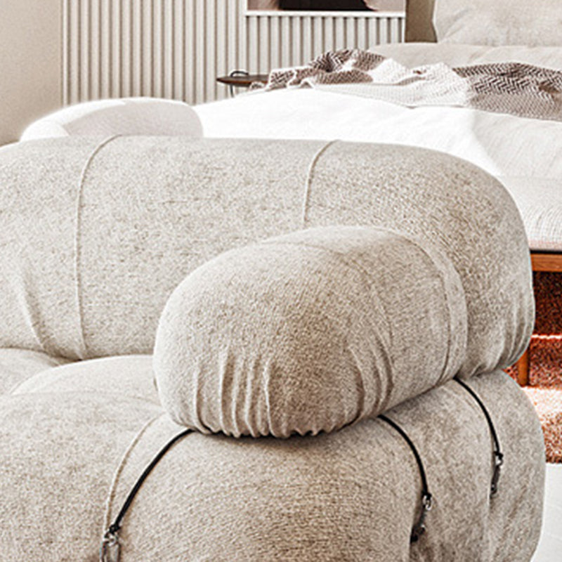 Tufted Cream 2-3-Seater Sofa Contemporary Pillow Top Arm Sofa