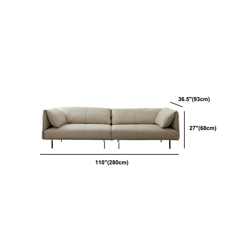 Sewn Pillow Back Sofa Modern Faux Leather Pillow Top Arm Seating - 26.77" H