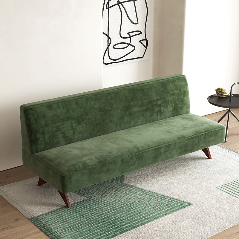 Velvet 29.52" Wide Pine  Sofa for  Living Room Green Armless Sofa