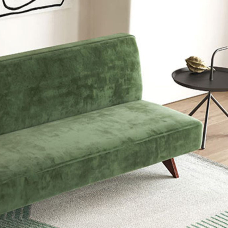 Velvet 29.52" Wide Pine  Sofa for  Living Room Green Armless Sofa
