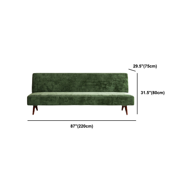 Velvet 29.52" Wide Pine  Sofa for  Living Room Green Armless Sofa