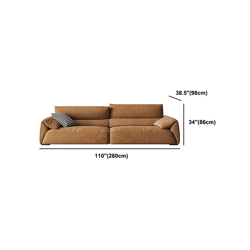Adjustable Sewn Pillow Back Sofa Modern Pillow Top Arm Sofa in Brown