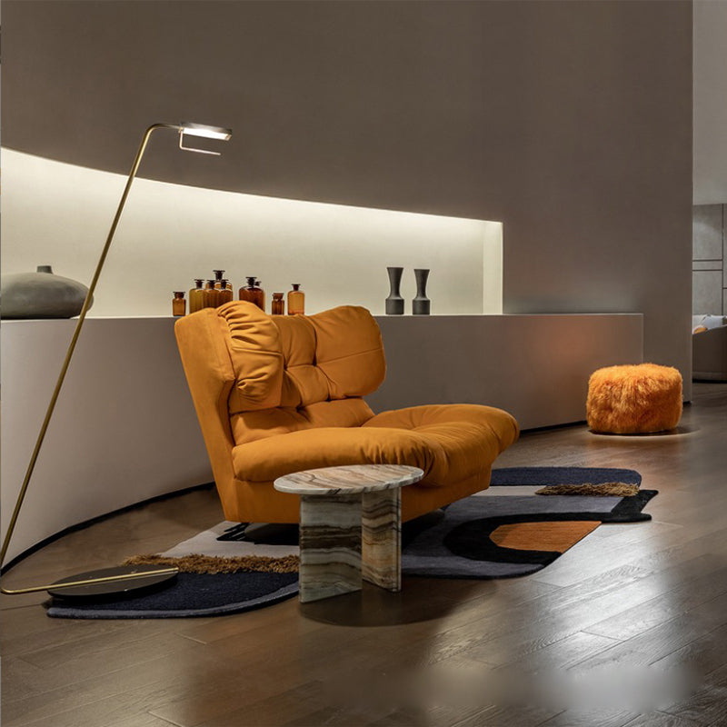 Nordic Armless Fabric Cushion Back Living Room Lounge Accent Chair