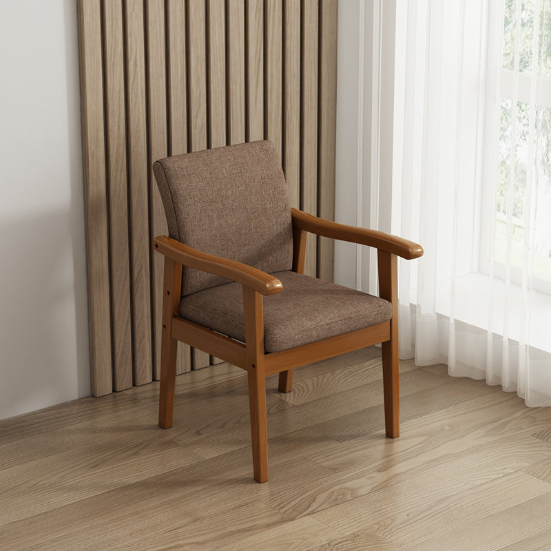 Mid-century Solid Wood Frame Removable Slipcover Accent Armchair