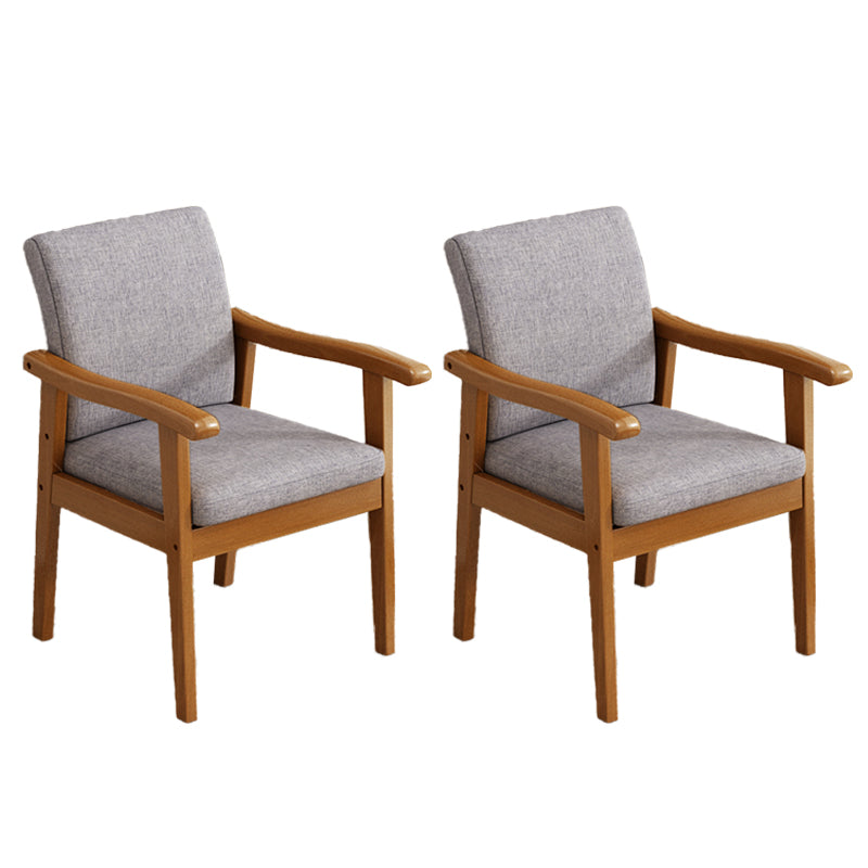 Mid-century Solid Wood Frame Removable Slipcover Accent Armchair