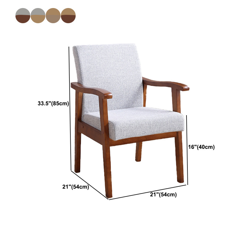 Mid-century Solid Wood Frame Removable Slipcover Accent Armchair