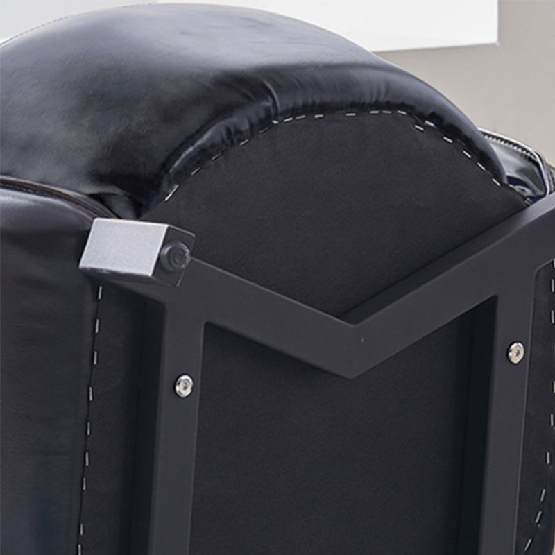 Contemporary Bonded Leather Arms Included with Black Legs Wingback Chair