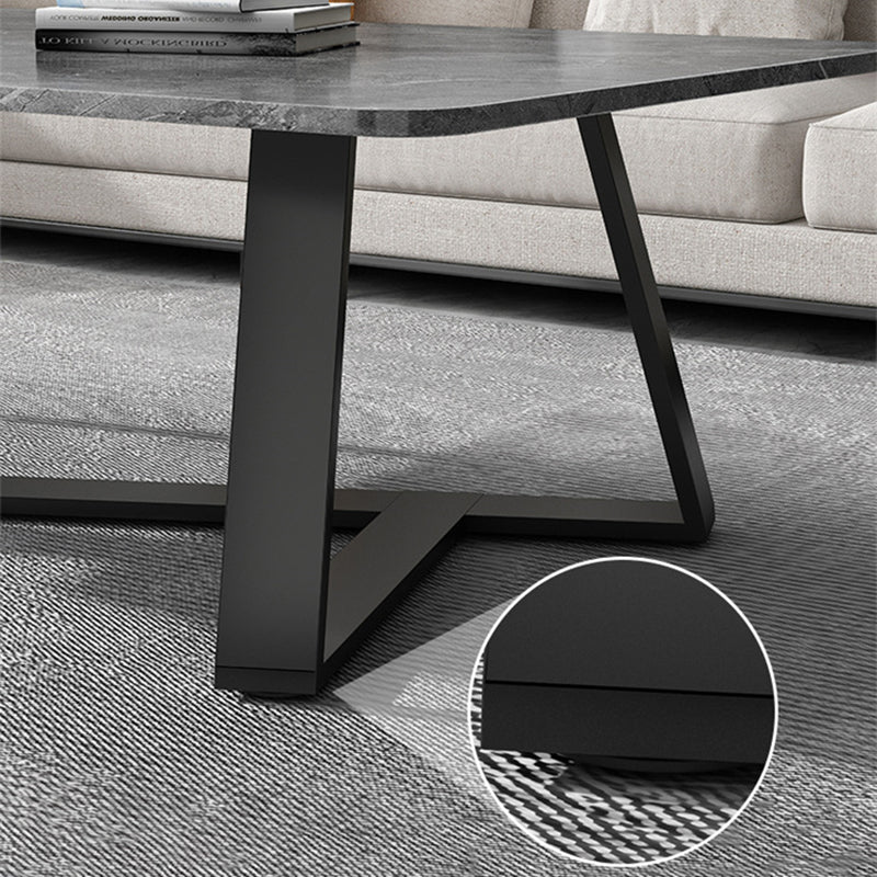 Glam Cross Legs Coffee Table Slate Rectangular Cocktail Table for Home