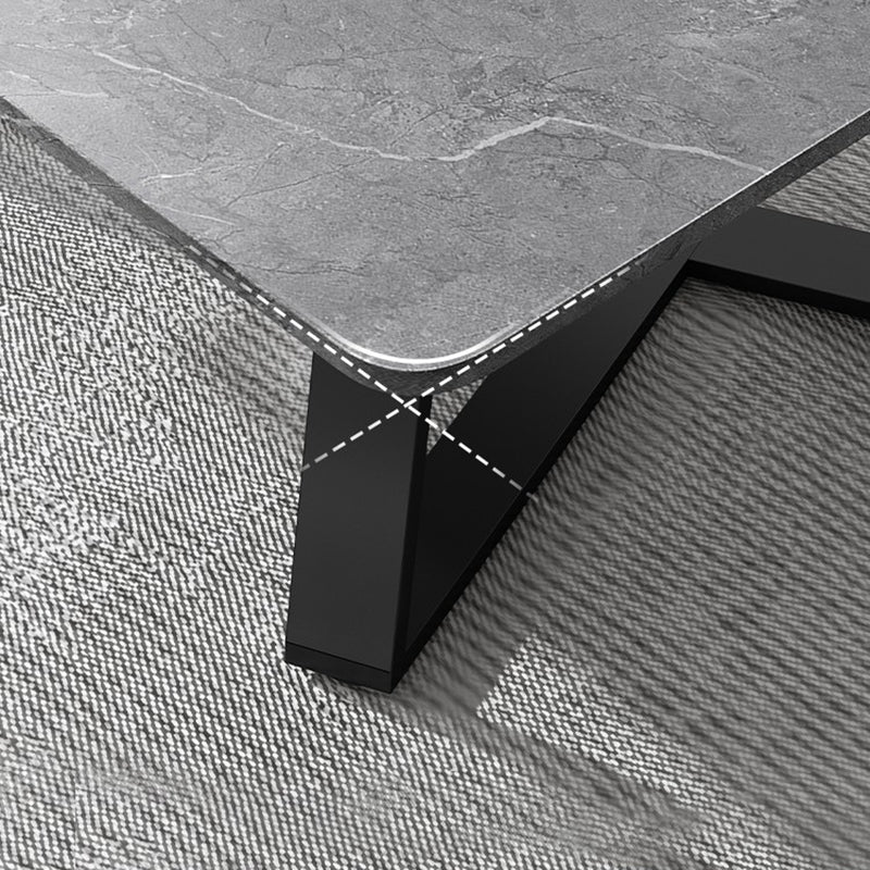 Glam Cross Legs Coffee Table Slate Rectangular Cocktail Table for Home