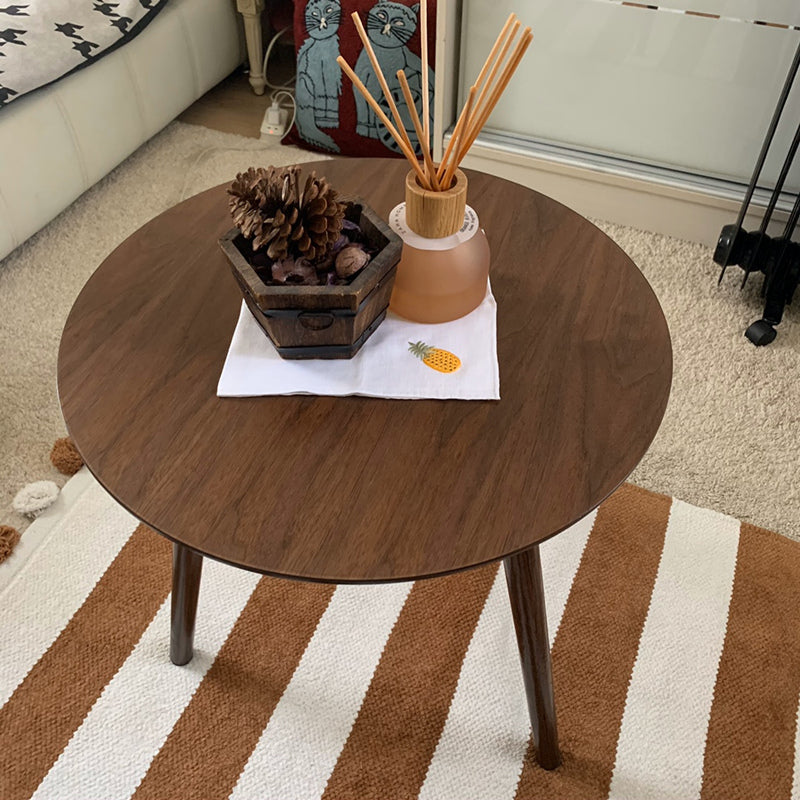 Scandinavian 3 Legs  Cocktail Table Round Wooden Coffee  Cocktail Table for Living Room