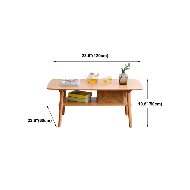Scandinavian Style Coffee Cocktail Table 4 Legs Solid Wood Coffee Table