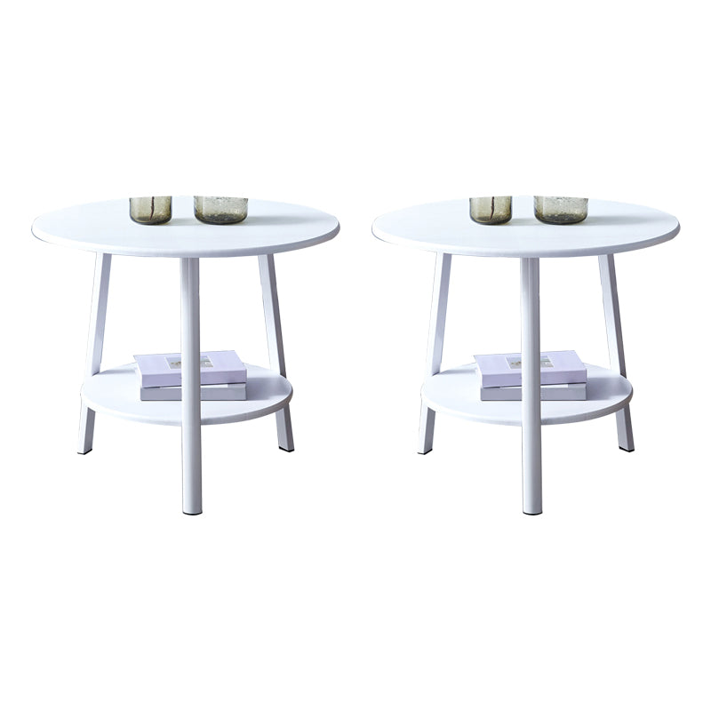 3 Legs Round Side End Table Wood Side End Table with Storage