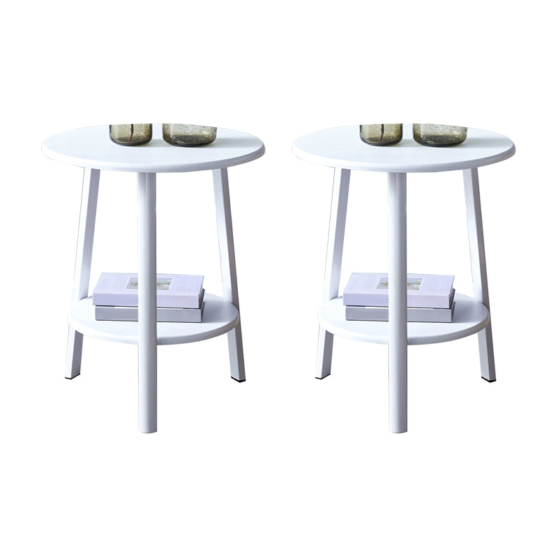 3 Legs Round Side End Table Wood Side End Table with Storage