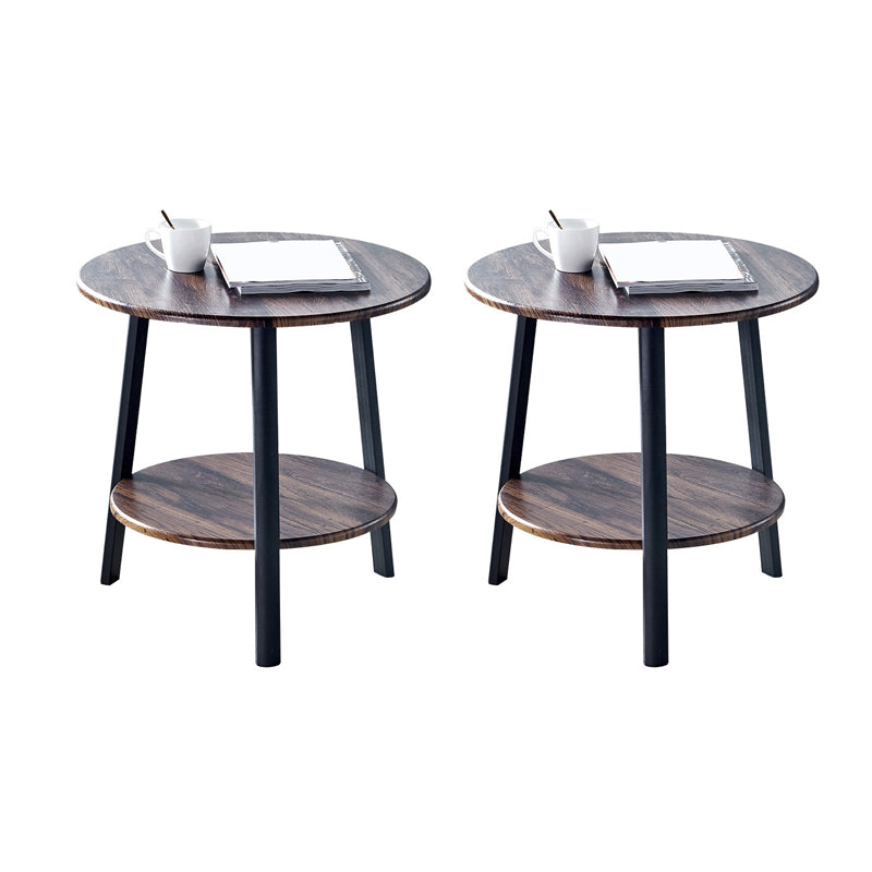 3 Legs Round Side End Table Wood Side End Table with Storage
