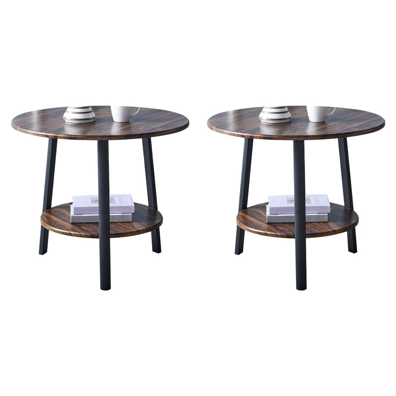 3 Legs Round Side End Table Wood Side End Table with Storage
