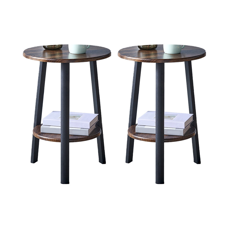 3 Legs Round Side End Table Wood Side End Table with Storage