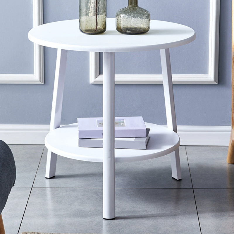 3 Legs Round Side End Table Wood Side End Table with Storage