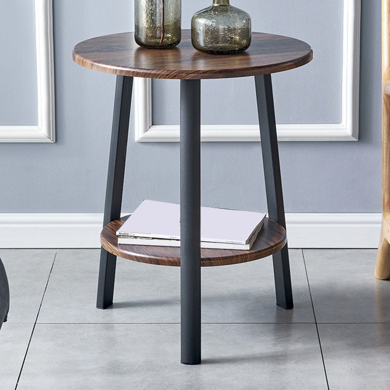 3 Legs Round Side End Table Wood Side End Table with Storage