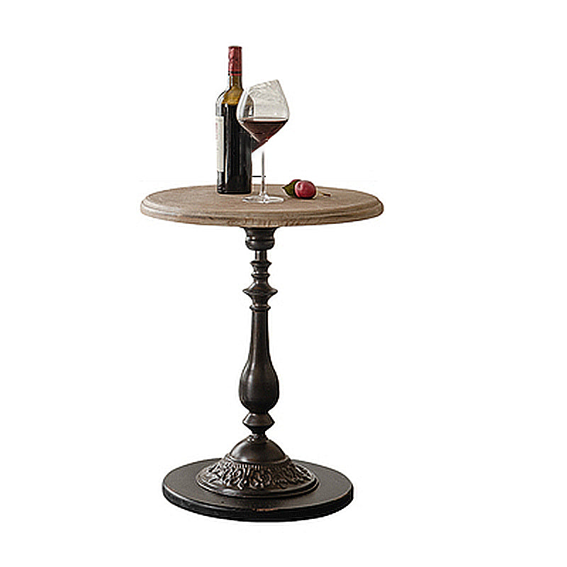Pedestal Round Side End Table Rustic Distressed Side End Table
