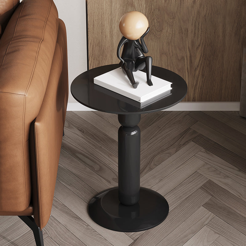 Round Pedestal End Table Modern Wood Side End Table for Living Room