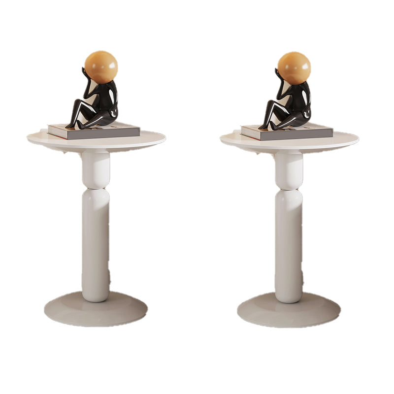 Round Pedestal End Table Modern Wood Side End Table for Living Room