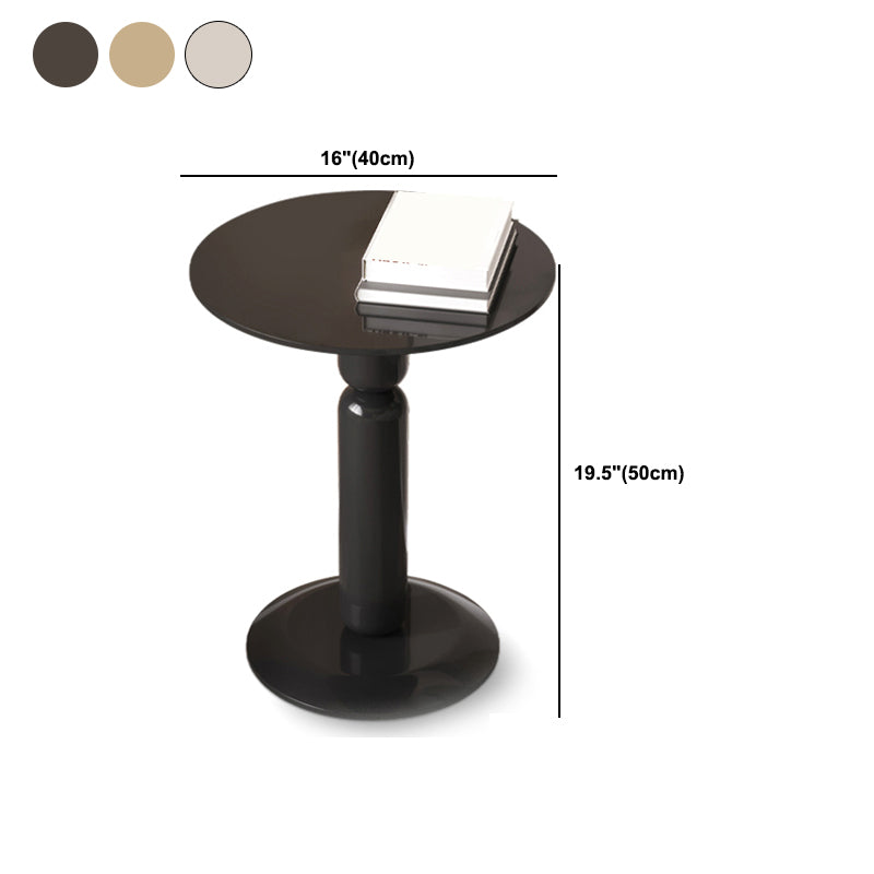 Round Pedestal End Table Modern Wood Side End Table for Living Room