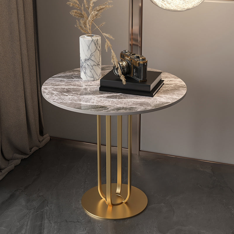 Minimalist Round Corner Table Modern Slate Pedestal Sofa Side Table