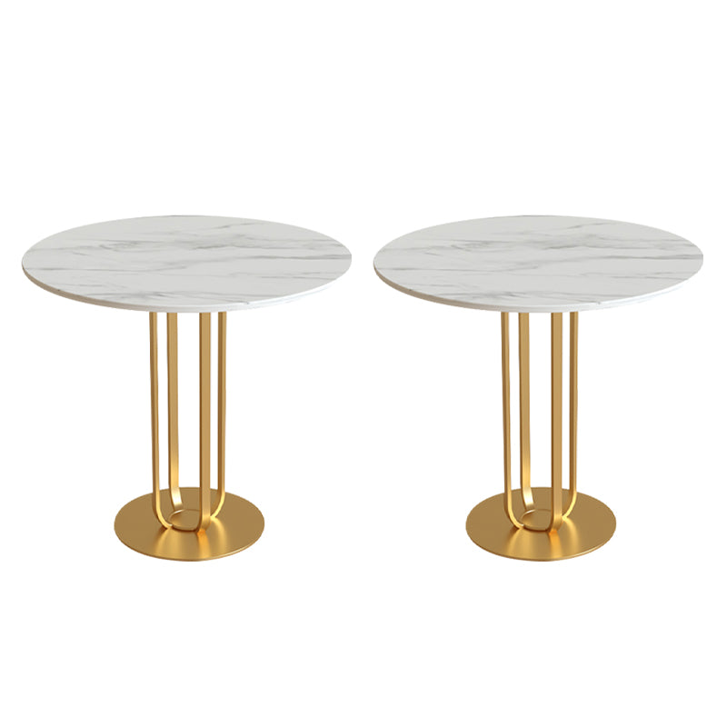 Minimalist Round Corner Table Modern Slate Pedestal Sofa Side Table
