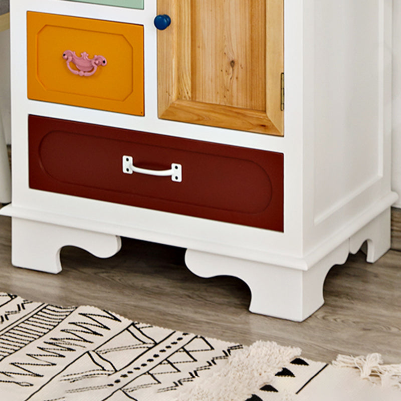 Contemporary 8- Drawer Wooden Cabinet , 2-door Rectangle Accent Cabinet