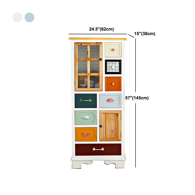 Contemporary 8- Drawer Wooden Cabinet , 2-door Rectangle Accent Cabinet