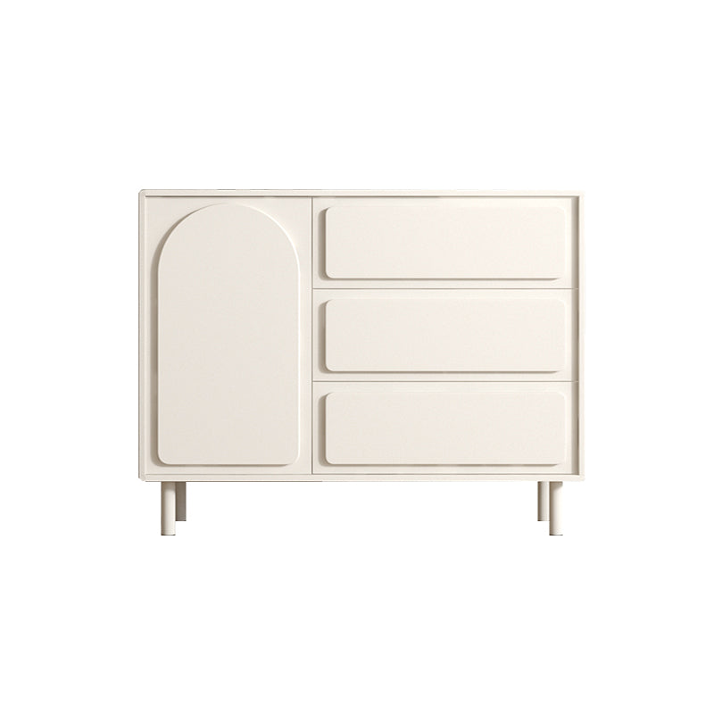 37.4"Tall White Wooden Cabinet , 3- Drawer Rectangle Accent Cabinet