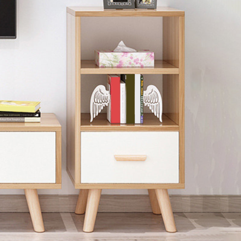 Contemporary 32.3"Tall 1 - Drawer Accent Chest, Wooden Rectangle Cabinet with 2 Shelves