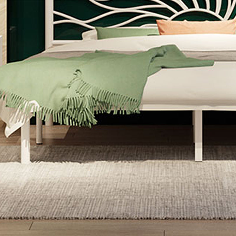 Glam Bed Frame with Arched Headboard, Metal Open-Frame Bed, 41" Tall
