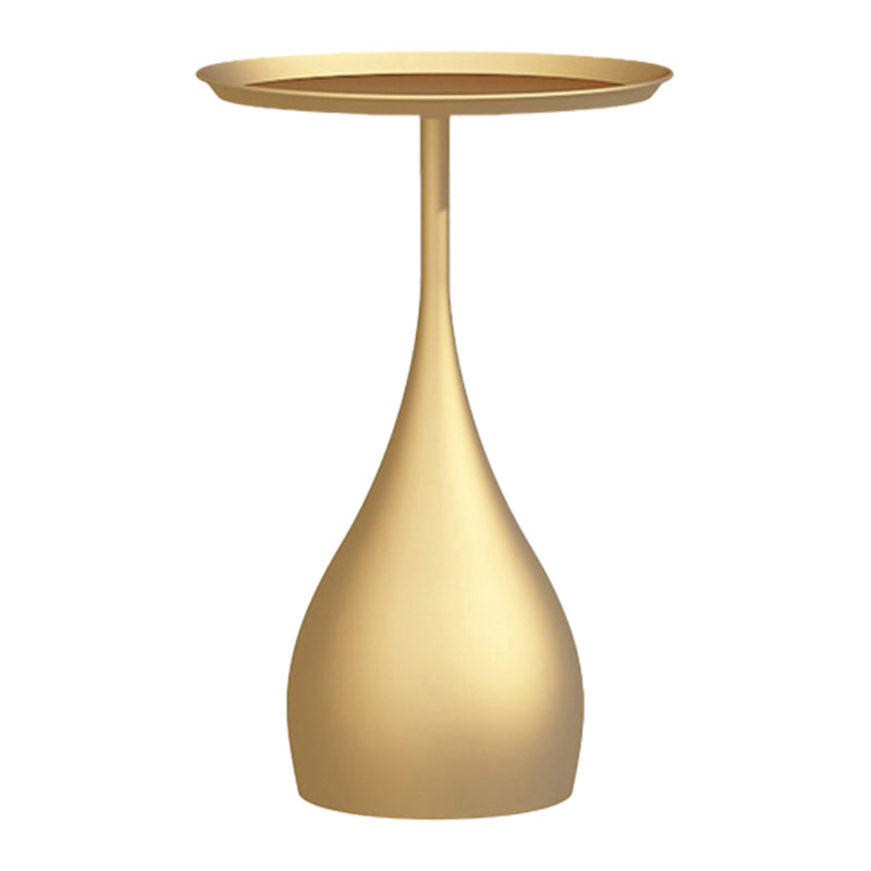 Minimalist Round Tray Top Corner Table Metal Pedestal Sofa Side Table