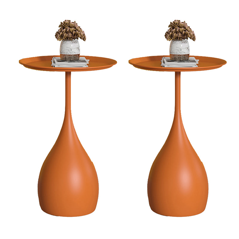 Minimalist Round Tray Top Corner Table Metal Pedestal Sofa Side Table