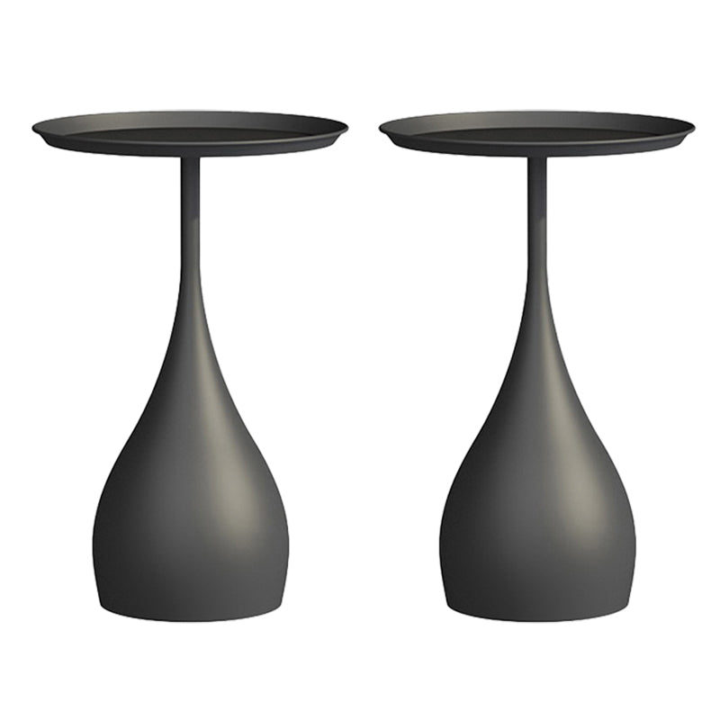Minimalist Round Tray Top Corner Table Metal Pedestal Sofa Side Table