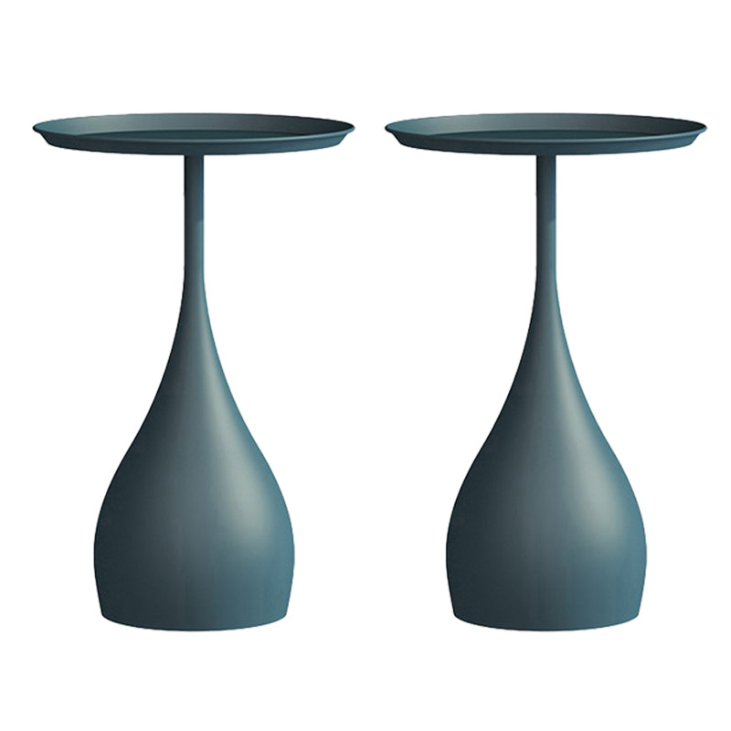 Minimalist Round Tray Top Corner Table Metal Pedestal Sofa Side Table