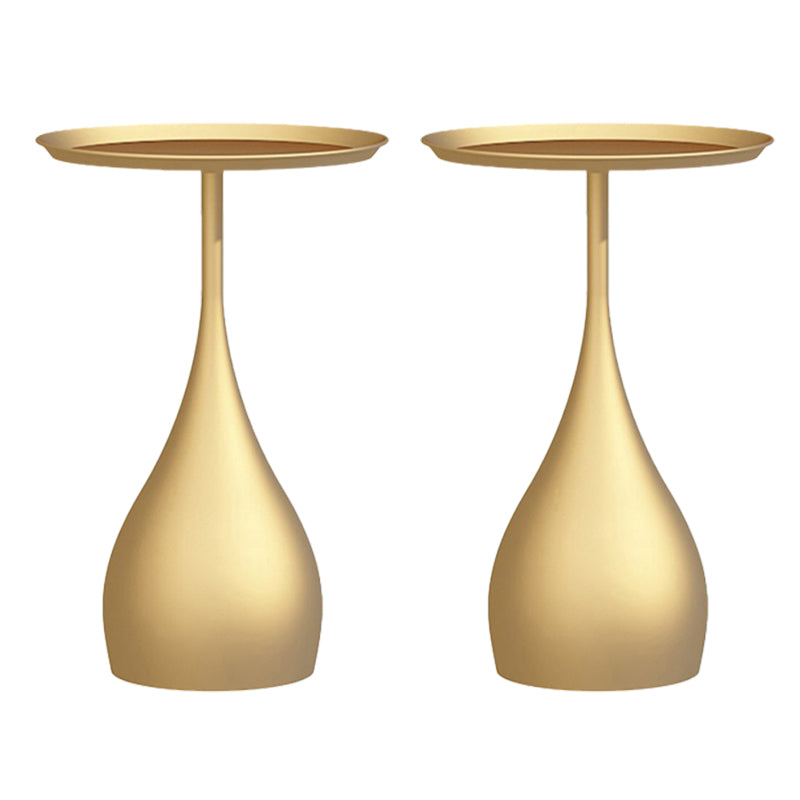 Minimalist Round Tray Top Corner Table Metal Pedestal Sofa Side Table