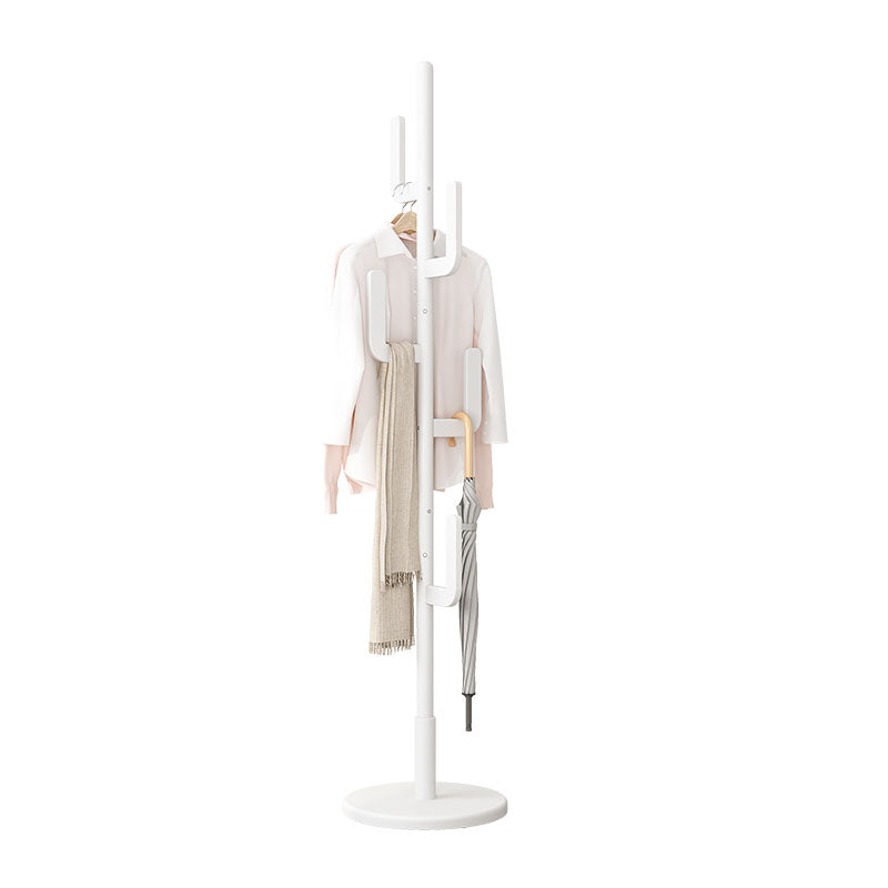 Contemporary Hall Stand Manufactured Wood Hooks Shelving Included Free Standing Coat Rack