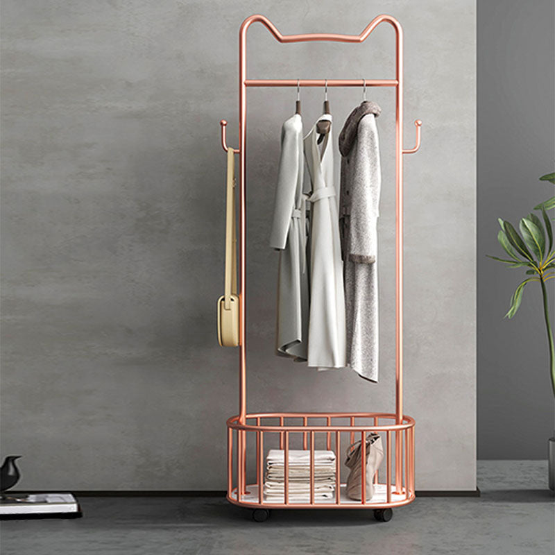 Contemporary Hall Stand Metal No Distressing Hooks Included Free Standing Rack Metal