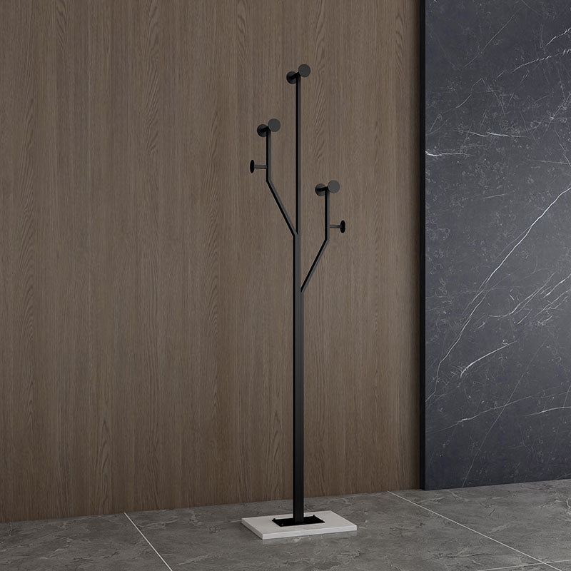 Glam Coat Rack Free Standing Coat Hook Metal Hall Stand with Square Slate Base
