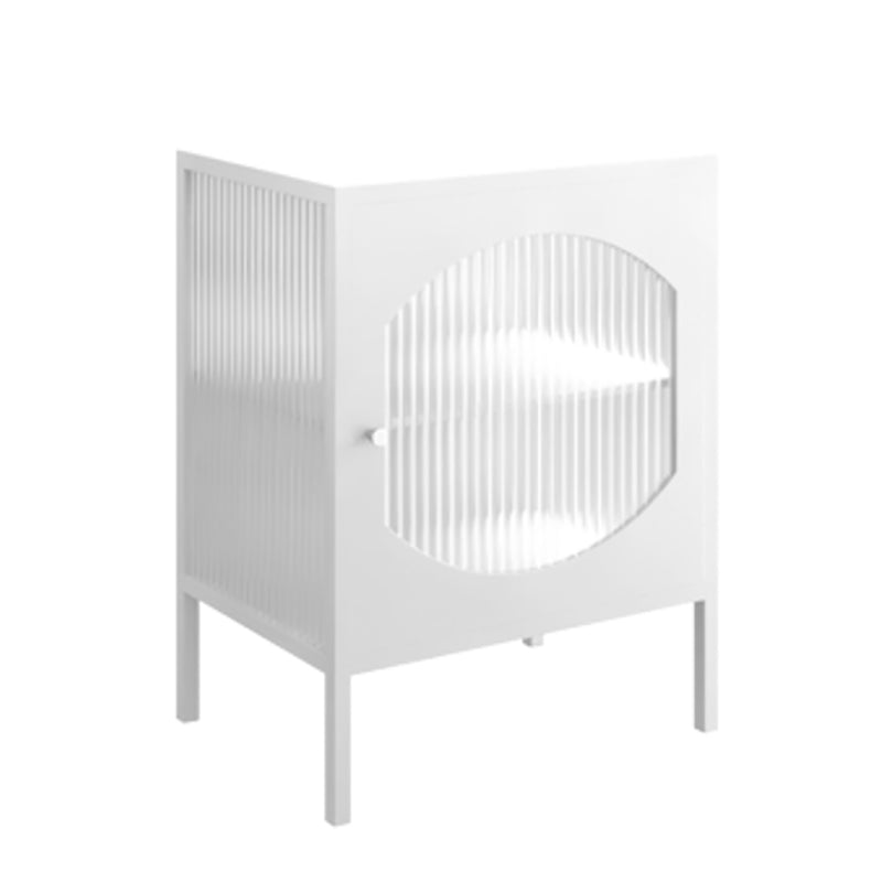 20" Wide Iron Sideboard Modern Glass Doors Cabinets Dining Server for Living Room