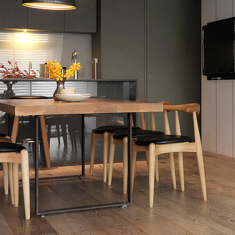 Industrial Style Dining Table Solid Wood Table for Home Kitchen