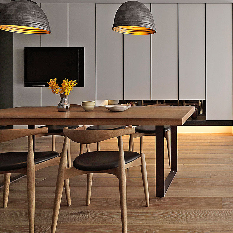 Industrial Style Dining Table Solid Wood Table for Home Kitchen